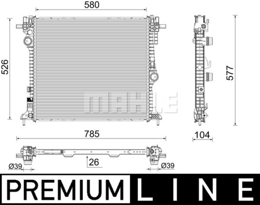 Radiator, racire motor CR 2587 000P MAHLE