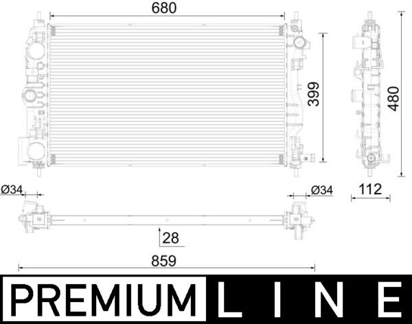 Radiator, racire motor CR 2594 000P MAHLE