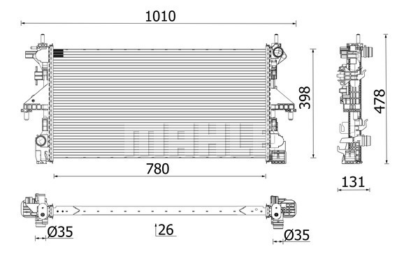 Radiator, racire motor CR 2631 000P MAHLE