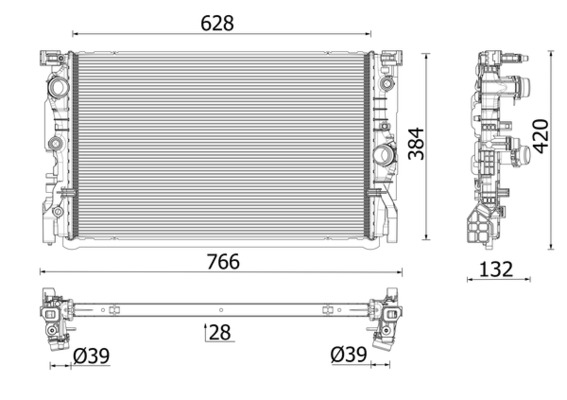 Radiator, racire motor CR 2635 000P MAHLE