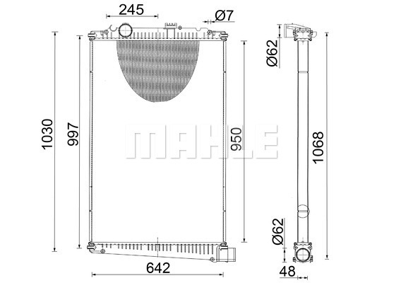 Radiator, racire motor CR 1048 001S MAHLE