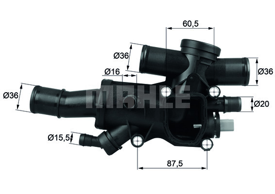 Termostat,lichid racire TH 44 83 MAHLE