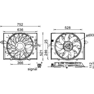 Ventilator, radiator CFF 336 000S MAHLE