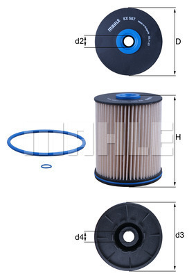 Filtru combustibil KX 567D MAHLE