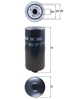 Filtru ulei OC 382 MAHLE