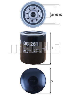 Filtru ulei OC 261 MAHLE