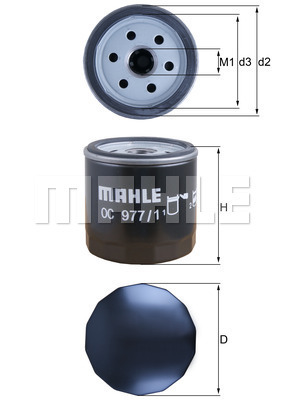 Filtru ulei OC 977/1 MAHLE