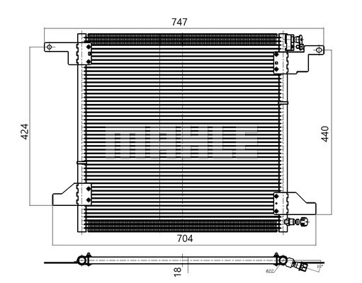 Condensator, climatizare AC 259 001S MAHLE