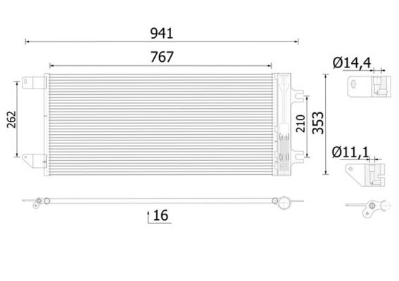 Condensator, climatizare AC 1133 000S MAHLE