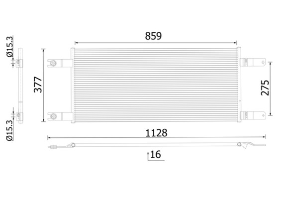 Condensator, climatizare AC 1034 000S MAHLE