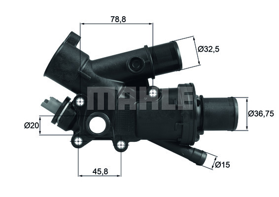 Termostat,lichid racire TH 43 83 MAHLE