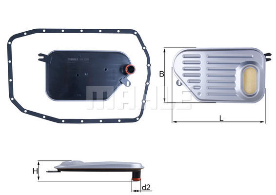 Filtru hidraulic, cutie de viteze automata HX 239D MAHLE