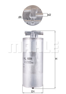 Filtru combustibil KL 659 MAHLE