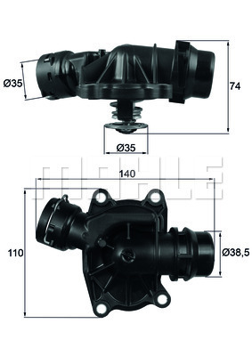 Termostat,lichid racire TI 233 88 MAHLE