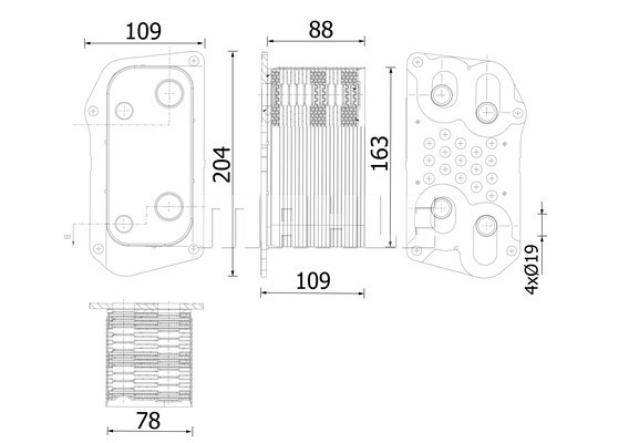 Radiator ulei, ulei motor CLC 318 000S MAHLE