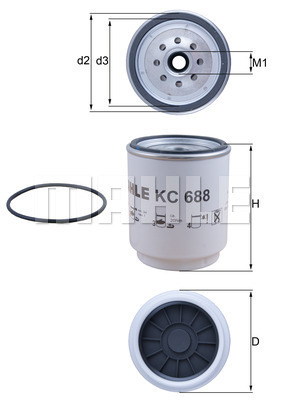 Filtru combustibil KC 688D MAHLE