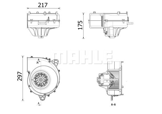 Ventilator, habitaclu AB 322 000P MAHLE