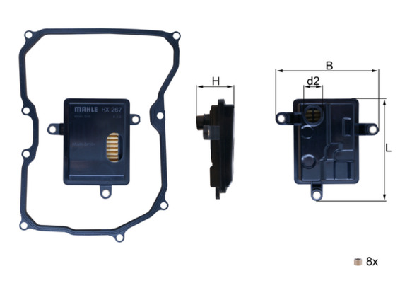 Filtru hidraulic, cutie de viteze automata HX 267D MAHLE