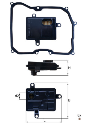 Filtru hidraulic, cutie de viteze automata HX 275D MAHLE