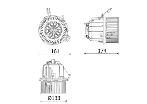 Ventilator, habitaclu AB 328 000P MAHLE