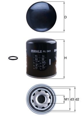 Element filtrant uscator aer, compresor AL 24/1 MAHLE