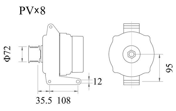 Generator / Alternator MG 1200 MAHLE