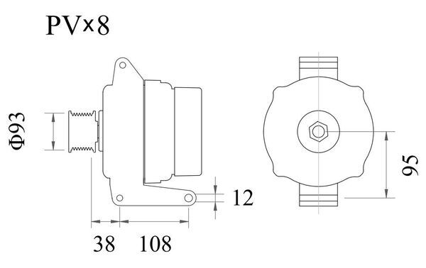 Generator / Alternator MG 1204 MAHLE
