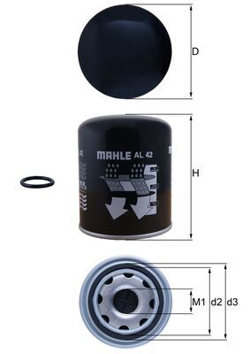 Element filtrant uscator aer, compresor AL 42 MAHLE