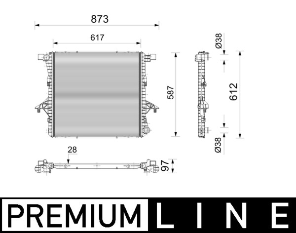 Radiator, racire motor CR 2814 000P MAHLE