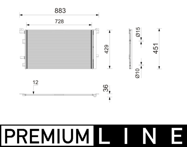 Condensator, climatizare AC 1216 000P MAHLE