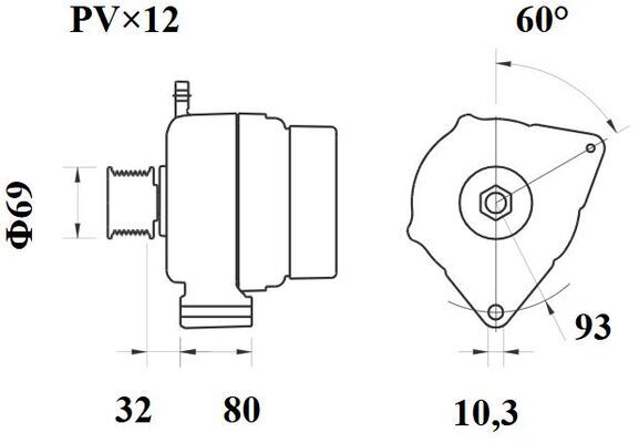 Generator / Alternator MG 1210 MAHLE