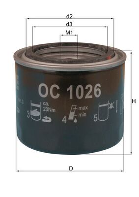 Filtru ulei OC 1026 MAHLE