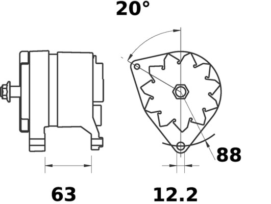 Generator / Alternator MG 446 MAHLE