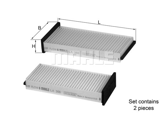 Filtru, aer habitaclu LA 366/S MAHLE