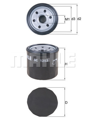 Filtru ulei OC 1253 MAHLE