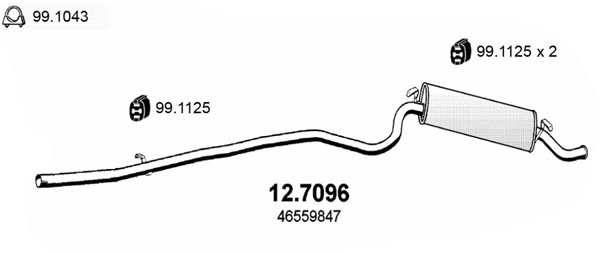 Toba esapament finala 12.7096 ASSO