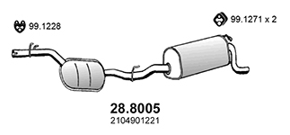Amortizor zgomot mijloc/spate 28.8005 ASSO