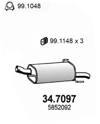 Toba esapament finala 34.7097 ASSO