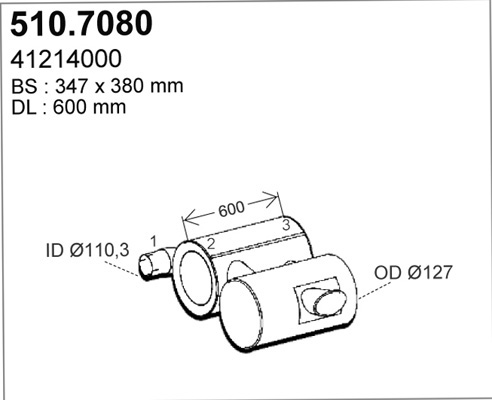 Amortizor zgomot mijloc/spate 510.7080 ASSO