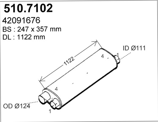 Amortizor zgomot mijloc/spate 510.7102 ASSO