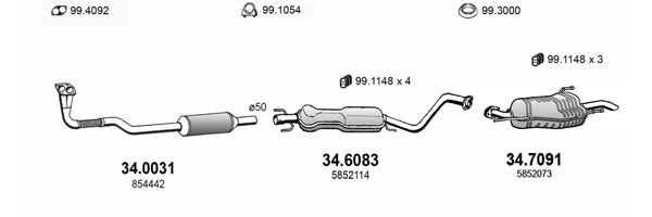 Sistem de esapament ART1689 ASSO