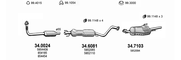 Sistem de esapament ART1732 ASSO