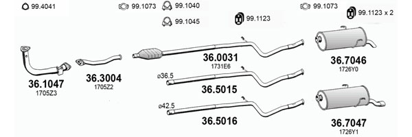 Sistem de esapament ART1956 ASSO