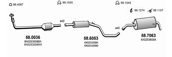 Sistem de esapament ART2374 ASSO