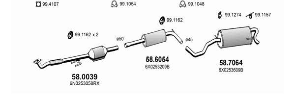 Sistem de esapament ART2584 ASSO