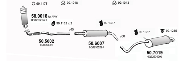 Sistem de esapament ART2922 ASSO