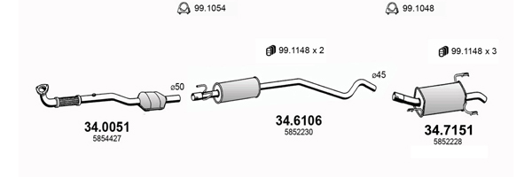 Sistem de esapament ART3021 ASSO