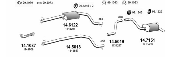 Sistem de esapament ART3346 ASSO
