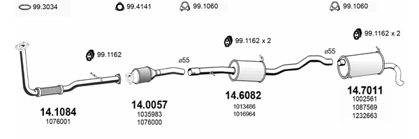 Sistem de esapament ART3355 ASSO