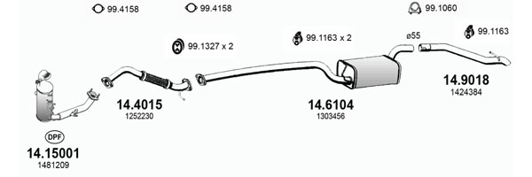 Sistem de esapament ART3365 ASSO